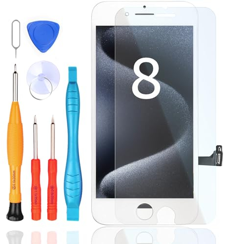 LL TRADER Display für iPhone 8 LCD 4,7 Zoll FHD Ersatz 3D Touch Digitizer Assembly und Reparaturset weiß (für Modelle A1863, A1905, A1906)