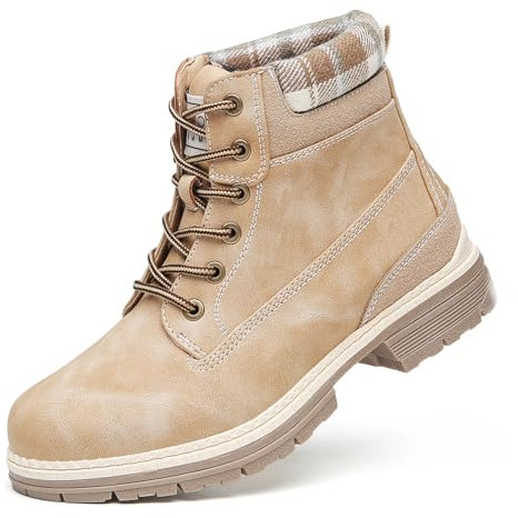 Cestfini Stivali da Donna Trekking Scarpe Da Escursionismo Invernali Caloroso Allineato Scarponi Impermeabili Outdoor Sneakers,Marrone Chiaro,38