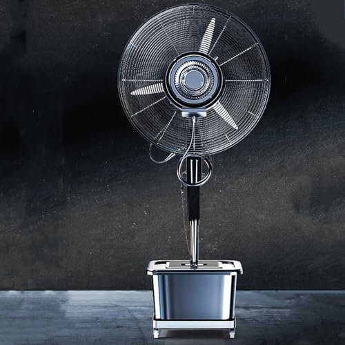 WTTTTW Ventilador de refrigeración para Exteriores con Tanque de Agua y Ruedas, Ventilador de Pedestal Industrial de Alta Velocidad, Ventilador de Piso oscilante