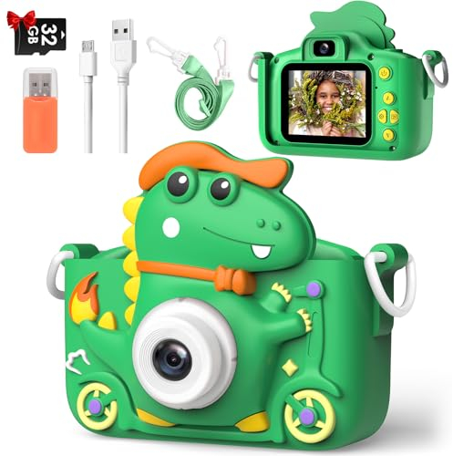 Appareil Photo Enfant, 1080P Appareil Photo Numérique, HD Selfie Apareille Photo 32G pour BéBé Mignon Portable NoëL Et Cadeau D’Anniversaire pour Filles Et GarçOns 3 4 5 6 7 8 9 10 11 12