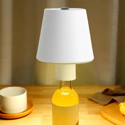 Generico Lampada da Tappo per Bottiglia, lampada da scrivania LED, lampada da tavolo con controllo tattile della luce della bottiglia di vino dimmerabile a 3 colori per la decorazione del bar di casa