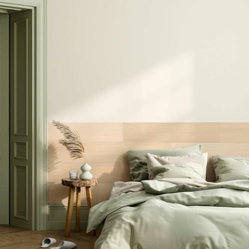 SUN WOOD Stick-it selbstklebende Holz Wandverkleidung - 0,48m2 Wandpaneele zum Kleben Holzverblender (ALTWEISS GEÖLT 454)