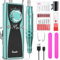 Torno para Uñas Profesional 45000 RPM, Portatil Pulidor Lima Electrica Uñas, USB Recargable 10H+ Duración de la Batería con 12 Bits, Torno de Uñas Inalambrico, Pantalla LCD, para Uñas de Gel - Verde
