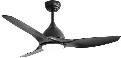 Efficient and energy-saving 52 inch black ceiling fan, 22W LED light, 3 ABS fan blades, stable operation of DC motor, keeping cool during meetings in the conference room