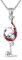 DAYLINLOVE Chaîne de vin en argent sterling 925 - Pendentif gothique - Tête de mort - Verre à vin - Cadeau pour femme, Argent sterling, Pas de gemme