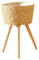 Toyvian Cesta de Plantas Tejida de Madera con Patas Soporte para Macetas de Interior y Exterior Estilo Rústico Organizador de Plantas para Jardín