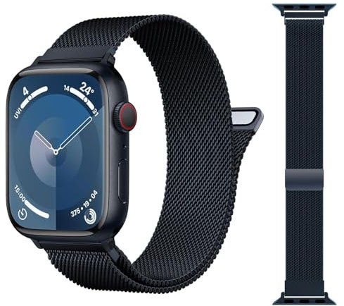 ORRLBB Patented Strap Compatible with Apple Watch Straps Series 10 9 8 7 6 5 4 3 SE2 SE Ultra2 Ultra 49mm 46mm 45mm 44mm 42mm 41mm 40mm 38mm for Women Men, Magnetic Milanese Loop for iWatch Bands