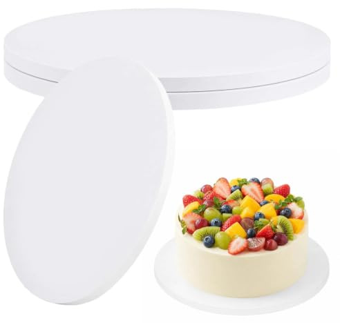 Jafurnestia 3 Stück Cake Board Rund 30 cm – Stabile Tortenplatten aus Pappe (12 mm), Wiederverwendbare Cake Drum für Kuchen & Desserts, Für 8–11 Inch Torten, Weiß