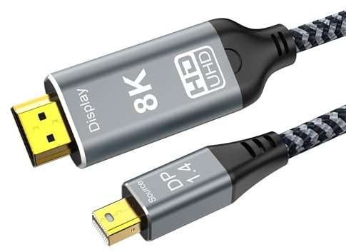CHENLENIC Cavo da mini DisplayPort a HDMI, 1,8 m, 8K a 60 Hz, 4K a 120 Hz, unidirezionale, mini DP1.4 a HDMI, Thunderbolt 1 e 2, compatibile con MacBook iMac Surface Dell XPS, laptop, Surface Pro PC
