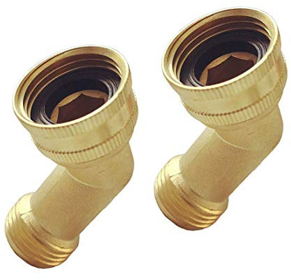 Confezione da 2 raccordi a gomito in ottone per tubo da giardino, 45 gradi