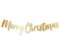Merry Christmas Banner | 150 cm Länge | Metallic Merry Christmas Wimpelkette Girlande | Inklusive einer Schnur zum Aufhängen (Gold)