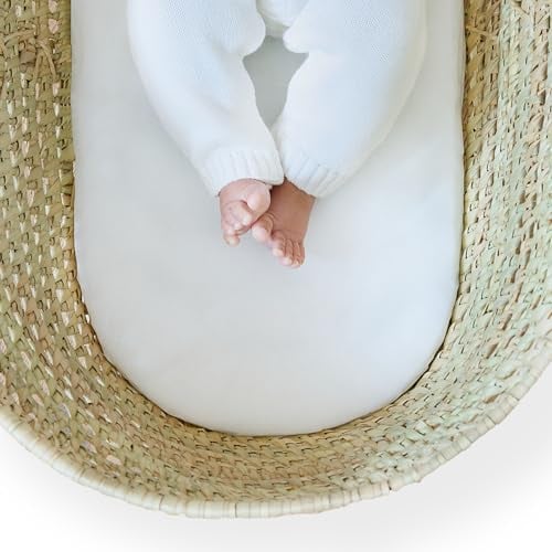 Clair de Lune Moses Basket/Noah Pod Fibre Mattress with Waterproof Cover, Baby Bassinet Mattress 74 x 28 cm
