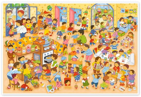 Ein Tag im Kindergarten Poster von Marion Krätschmer 60 x 40 cm Orange Wandbilder Wanddeko