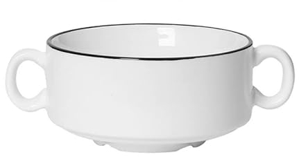 OnePine 255ml Cuencos de Cerámica, Cuencos de Cereales Porcelana, Tazones Desayuno con Asa para Cereal, Ensalada, Sopa, Arroz, Postre