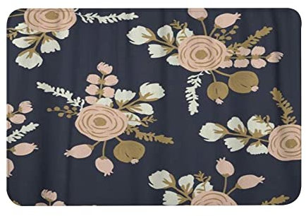 Mat 40x60cm,Non-Slip Bathroom Mat Machine-Washable,Watercolor Gold Rosa Blush Noisette Modern Rose Floral Pattern Flower Drawn,Ultra Soft and Water Absorbent Bath Rug for Bathroom,Tub and Shower