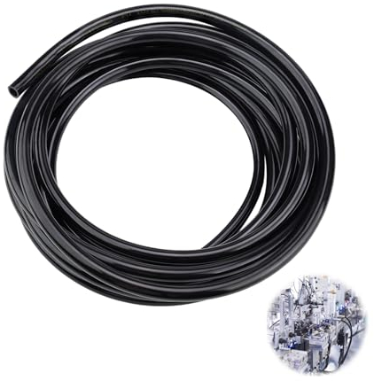 Tuyau Pneumatique en Polyuréthane, SRJQXH Tuyau air Comprimé 10mm 5m, PU Tuyau air, Solide et Résistant à la Pression, forte Etanchéité, pour Outils Pneumatiques (Noir)
