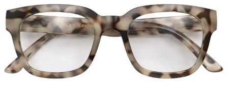 LONDON MOLE Tricky Lesebrille - Coole Leser | Stilvolle Rechtecktige Hornrimmen | Federscharniere | Graues Schildpatt | + 2,0 Vergrößerung