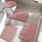 YIHOUSE Badezimmerteppich-Set, rutschfest, Memory-Schaum, maschinenwaschbar, Badezimmermatten-Set, wasserabsorbierend, Rosa, 4-teilig
