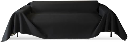 VanderHOME Waffel Sofaüberwurf wasserdichte Sofaüberwurf Antirutsch Sofahusse Schutz vor Haustier Katze Hunde Sofa überwurf 190 * 280cm-Schwarz