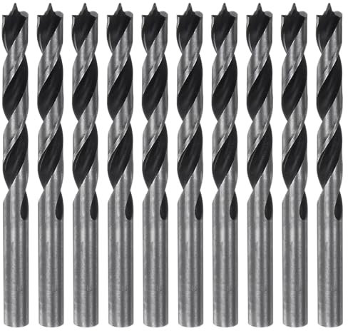 sourcing map 10pcs Brad Point Drill Bits 9mm Precise Cutting with Brad Point Tip for Woods