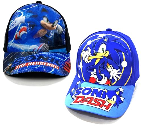 Baseball Cap für Kinder, Verstellbarer Snapback Cap für Sommer, Cartoon Mütze für Geburtstag, Schule & Sport (Blau & Schwarz)