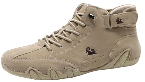 for Wiecel Barfußschuhe Leder - Lederstiefel Herren - for Ldeck Barfussschuh - Wildleder Schuhe Herren - Leder Boots Herren Mode Glamour Barfußschuhe - Lässige Outdoor-Sneaker Zum Wandern