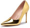 Zhabtuc Tacchi Alti 10 cm, Scarpe Slip-on a Punta da Donna Scarpe con Tacco a Spillo Décolleté da Sposa per Feste Scarpe Basic, Oro, 37 EU