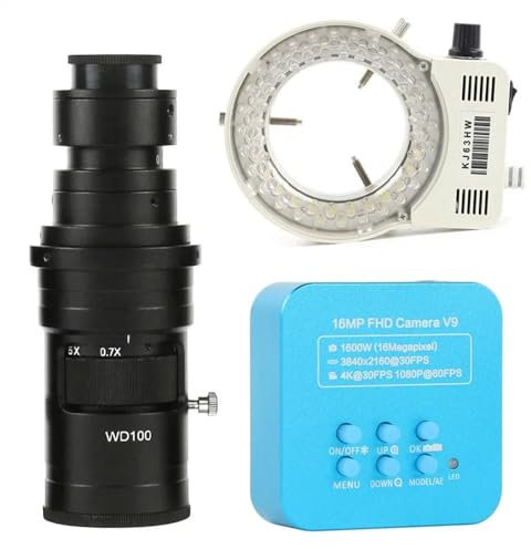 Microscope 16MP FHD 1080P 2K 4K 60FPS Lab HDMI USB Industrial Digital Electronic Video TF Microscope Camera For Mobile Phone CPU PCB Repair(200x with led)
