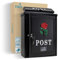 Profirst DaytonaRose Letter Box Black Steel Cylinder Lock 2 Keys Large Capacity Includes Fixings