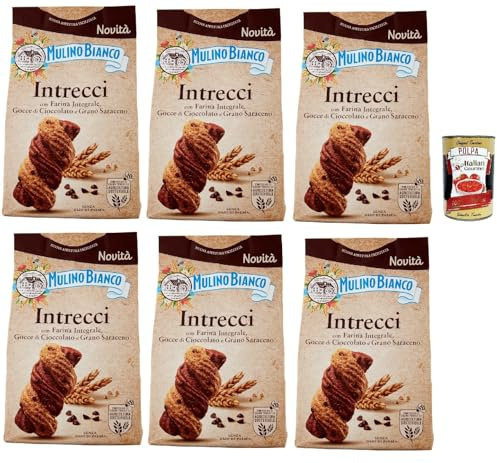 Italian Gourmet Intrecci Biscotti integrali Kakao Schoko Cookies, 6 x 300g