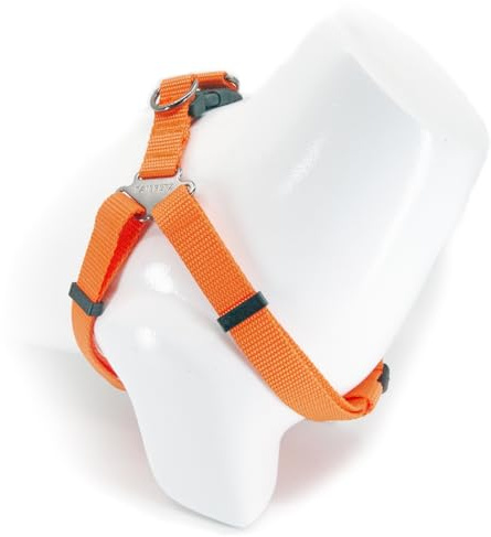 Tailpetz Step-In Hundegeschirr – Robust, Verstellbar und Einfach Anzulegen (Orange, Large 56-84cm)