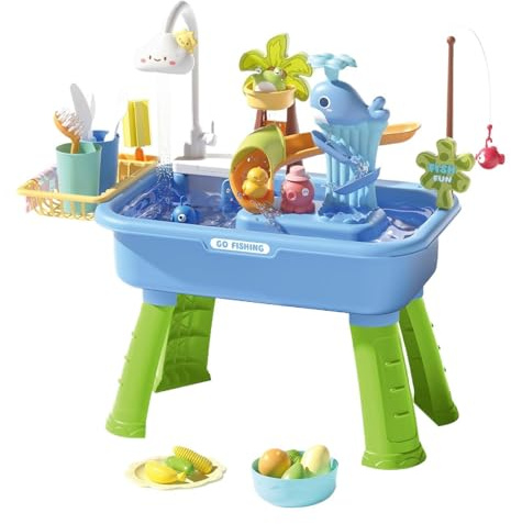 Sand Und Wasser Spieltisch Für Kinder - Neuartiger Wassertisch Mit Zirkulationspumpe | Strandspielzeug Für Hinterhof Und Hof | Sensorische Outdoor Aktivität