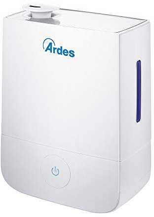 ARDES - AR8U10 Ultraschall-Luftbefeuchter NEBULO 30W, professioneller Raumluftbefeuchter f. Haus und Büro, Fassungsvermögen 4 Liter, 3 Dampfstufen, mit großem Touch-Bedienfeld, leise und elegant, weiß
