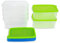 Kigima Gefrierdosen 6x0,75L rechteckig Grün & Blau – Vorratsdosen mit Deckel luftdicht – Transparente Frischhaltedosen – Aufbewahrungsbox Küche für Mealprep & Organisation – Austrian Quality