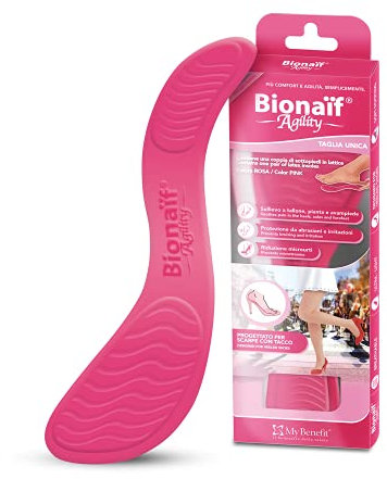 MY BENEFIT Bionaif Agility Rosa, Sottopiede Ultraleggero e Traspirante, Adatto per Scarpe Alte, Zeppe, Plateau e Tacchi a Spillo, Protegge da Abrasioni e Irritazioni, Made in Italy, Taglia (35-40)