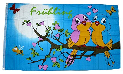 Fahne/Flagge Frühling Vögel 90 x 150 cm