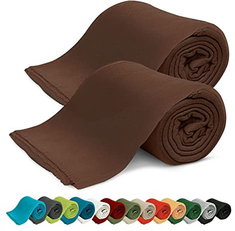 KiGATEX 2er Pack Polar Fleecedecke Uni - Tagesdeckenset - Sofaüberwurf - 130x160 cm - ca. 420g pflegeleicht – Oeko-Tex Zertifiziert - Schoko