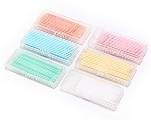 1 caja de dientes de plástico de doble cabeza palillos dentales orales 40 piezas palillos de dientes cepillo de dientes limpiadores interdentales caja de almacenamiento portátil