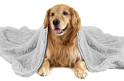 PETTOM Hundedecke Wasserdicht, Hundedecke für Sofa 146 * 130cm, Haustierdecke Flauschig Beidseitig (Grau)