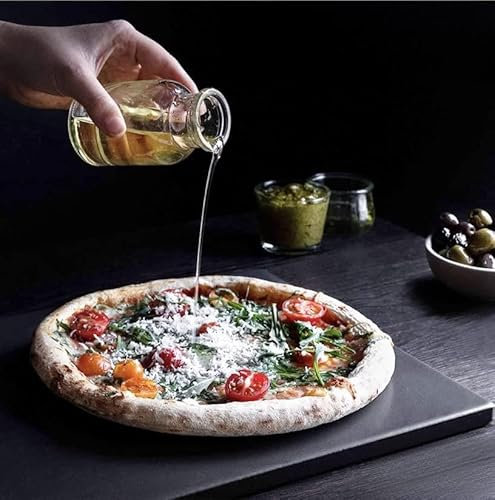 LuxuryQuarry® - Pierre à Pizza en granit pour barbecue et four pour pizzas croustillantes 38x30x2 cm - Plaque à pizza en pierre à pizza en matériau 100% naturel - Barbecue en pierre à pizza