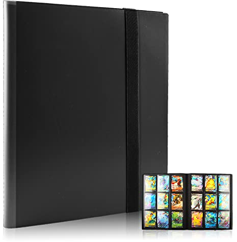 Carte Album Livre, Porte-Cartes à Collectionner, Livre Carte Collection, Livre de Protection Cartes, Album Classeur Carte, Albums pour Cartes à Collectionner, Livre Carte Capacité de 360 Cartes Black