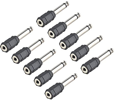 Alnicov 10 PZ 6.35mm Maschio a 3.5mm Femmina Stereo Audio Jack Per Cuffie Adattatori per Cuffie Auricolari Amplificatore per Chitarra