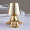 Nachttischlampe mit Touch Steuerung, Gold Man Dekorative Thinker Statue LED Schreibtischlampe, USB Aufladung 3 Helligkeitsstufen Dimmbare Tischlampe für Schlafzimmer Büro Wohnzimmer Dekoratio Geschenk