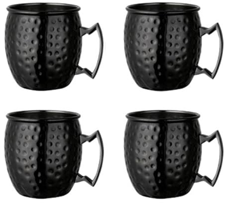 JENKEM 4 Pieces of 550ml Polish Silver Hammer Copper Plated Mule Mugs, Beer Coffee Mugs, bar Tools (Size : 550ml, Color : Auburn)