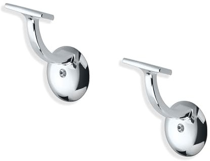 ZAUYX 2 Pack Polished Chrome Handrail Stair Brackets Stair Heavy Duty Stair Brackets Support Handrail Brackets for Stairways