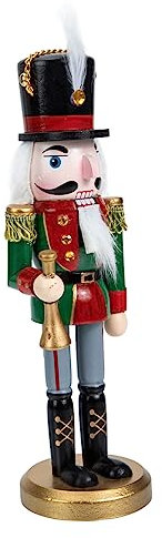 Ciieeo Holz Nussknacker Weihnachtsdeko Soldat Cartoon Heimdekorationsbedarf Partygeschenk Deko-Ornament Für Wohnraum Schreibtisch Büro