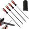 4 Stück Rundfeile für Kettensäge Feilenset Kettensägefeile für Kettensägen Feilen Set, Rundfeile Kettensäge mit Griff, Sägekettenfeilen Set, 3,2mm, 4,0 mm, 4,8 mm, 5,5 mm, mit Aufbewahrungstasche