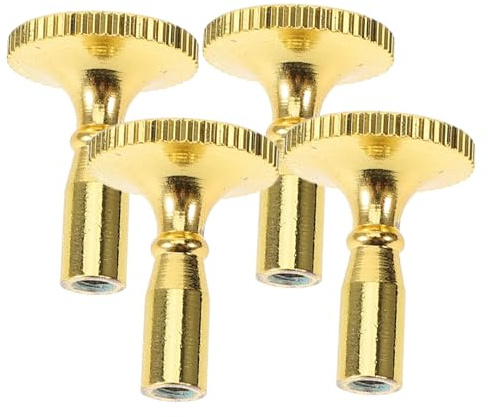Operitacx 4Pcs Metal Lamp Socket Turn Switch Knobs Brushed Gold Replacement Light Switch for Table Lamps Pendant Lights with Easy Brightness Adjustment