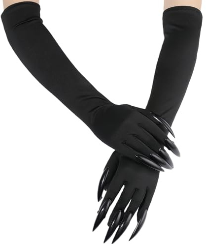 fshxj Krallen Handschuhe,Cosplay Damen,Werwolf KostüM Damen,KostüM Handschuhe Vampir Teufel,DäMon Erwachsene Black Cat Gloves DäMonen,FüR Cats Costume Claws Handschuh