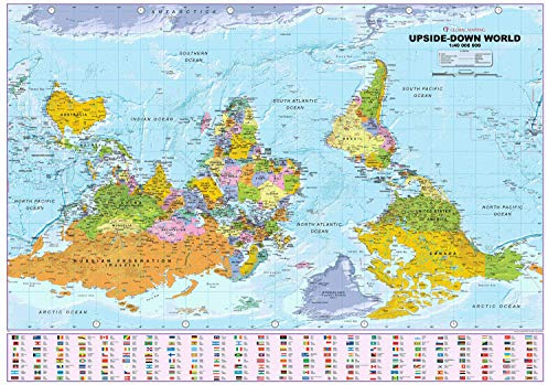 Upside Down Weltkarte – 1:40 Mio. – Medium – Papier